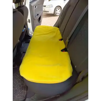 Yumuşak Tüylü Peluş Serme Oto Koltuk Minder Arka Sarı