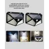 100 LED Solar Lamba Hareket Algılamalı Bahçe Duvar Dış Mekan Aydınlatma