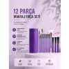 12li Makyaj Fırça Seti Yumuşak Kıllı Profesyonel Kullanıma Uygun
