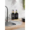 2 Li Bambu Altlıklı Sıvı Sabunluk Seti Siyah