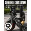 200 cm Uzun Çelik Kablo Kilidi Dayanıklı Anahtarlı Motor ve Bisiklet Kilidi
