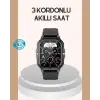 3 Kordonlu Akıllı Saat Uzun Pil Süreli