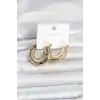 316L Çelik Gold Renk Bambu Model Halka Kadın Küpe