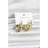 316L Çelik Gold Renk Bombeli Halka Model Kadın Küpe