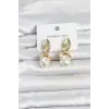 316L Çelik Gold Renk Çiçek Model Kadın Küpe
