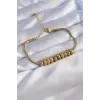 316L Çelik Gold Renk Oval Figürlü Bileklik