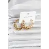 316L Çelik Gold Renk Spiral Halka Kadın Küpe