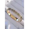 316L Çelik Gold Renk Zirkon Taşlı Model Kelepçe