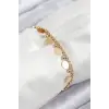 316L Çelik Sıralı Pul Model Gold Renk Kadın Bileklik