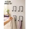 4lü Duvar Tipi Yapışkanlı Askı Pratik Ev ve Banyo Askılık Seti