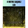 4 Metre Yılbaşı Şelale Led Perde Işık Ev Bahçe Dekor
