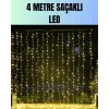 4 Metre Yılbaşı Şelale Led Perde Işık Ev Bahçe Dekor