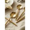 6lı Lüks Gold Paslanmaz Çelik Çay Kaşığı Seti (13 cm)