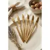 6lı Lüks Gold Paslanmaz Çelik Yemek Bıçağı Seti (21 cm)