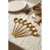 6lı Lüks Gold Paslanmaz Çelik Yemek Kaşığı Seti (21 cm)