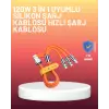 Çinko Alaşımlı Uçlu 120 W Şarj Kablosu – Dolaşmaya Dayanıklı 1,2 m USB Kablo