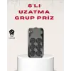 6’lı Grup Priz Termal Korumalı USB Type-C Çoklu Priz 2 Metre Kablo