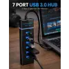 7 Port USB 3.0 Çoklayıcı Hub 5Gbps Veri Aktarım Adaptörü