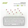 Acer OKR220 Beyaz MultiDevice Dual Mode 2.4GHZ Bluetooth Klavye (Smart Tv)(Android)