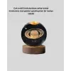 Ahşap Tabanlı 3D Satürn Kristal Küre Atmosfer Lambası