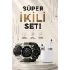 Akıllı Saat ve Kulaklık Seti Dokunmatik Ekran 5.0 Bluetooth Bağlantılı Sesli Görüşme