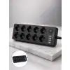 Akım Korumalı 10lu Çoklu Priz USB-A ve Type-C Şarj Çıkışlı