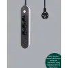 Akım Korumalı Anahtarlı USB Girişli Üçlü Priz