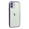 Apple iPhone 12 Kılıf Razer Lensli Silikon - Mor