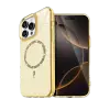 Apple iPhone 14 Pro Max Live Diamond Magsafe Kapak - Sarı