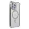Apple iPhone 15 Pro Max Kılıf Joke Simli Magneticsafe Kılıf - Gümüş