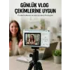 Beyaz 4K Dijital Kamera 2.4 İnç HD Ekran ve LED Flaşlı