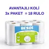Bezos Professional Fotoselli Havlu 18 Rulo – 2 Katlı %100 Selüloz 21 cm Endüstriyel Kağıt Havlu 3X6 Rulo