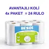 Bezos Professional Fotoselli Havlu 24 Rulo – 2 Katlı %100 Selüloz 21 cm Endüstriyel Kağıt Havlu 4X6 Rulo