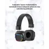 Bluetooth 5.3 Rainbow Işıklı Kulak Üstü Kablosuz Kulaklık Yeni Nesil
