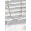 CM 14K Gold Renk Çizgi Lazer Model 60 cm Kadın Kolye