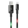 DC09 Ses Duyarlı Işıklı Micro USB Kablo 1M 2A - Siyah
