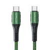 DC43 Type-C to Type-C 1M Örgü 60W Hızlı Şarj Kablo - Yeşil