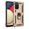 Galaxy A02S Kılıf Sofya Yüzüklü Silikon Kapak - Gold