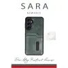 Galaxy A06 Kılıf Sara Kartvizitli Deri Kılıf - Siyah