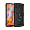 Galaxy A11 Kılıf Sofya Yüzüklü Silikon Kapak - Siyah