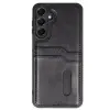 Galaxy A26 Kılıf Sara Kartvizitli Deri Kılıf - Siyah