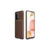 Galaxy A72 Kılıf Auto Focus Karbon Kapak - Kahverengi