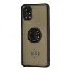 Galaxy M51 Kılıf Montreal Yüzüklü Silikon Kapak - Siyah
