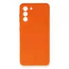 Galaxy S21 FE Kılıf Nano içi Kadife Silikon - Turuncu