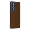 Galaxy S21 Ultra Kılıf Loop Deri Silikon - Kahverengi
