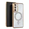Galaxy S25 Kılıf Joke Simli Magneticsafe Kılıf - Gold