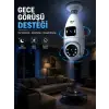 Gece Görüşlü Çift Lens Wi-Fi Ampul Kamera Mobil Takip Destekli