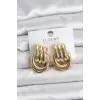 Gold Renk Halka Modelli Pirinç Kadın Küpe