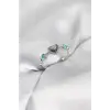 Gümüş Renk Hematit Taşlı Kadın Yüzük