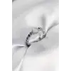 Gümüş Renk Mineli Su Kabağı Model Kadın Yüzük